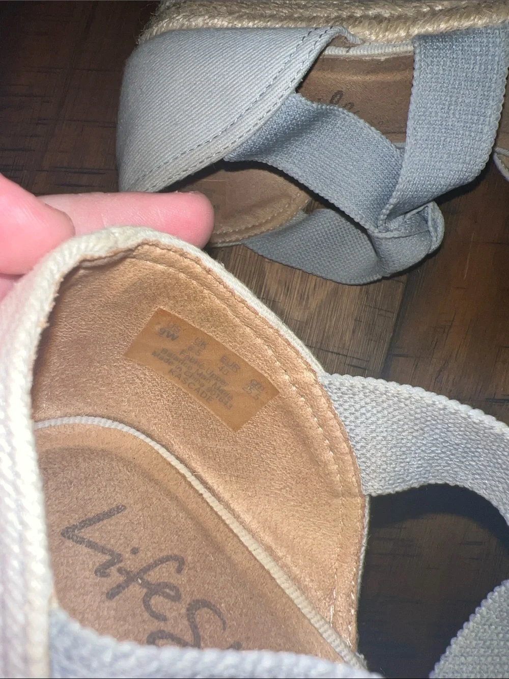 LifeStride Kascade Canvas Cross-Strap Wedge Espadrilles Blue/~size~ 10~